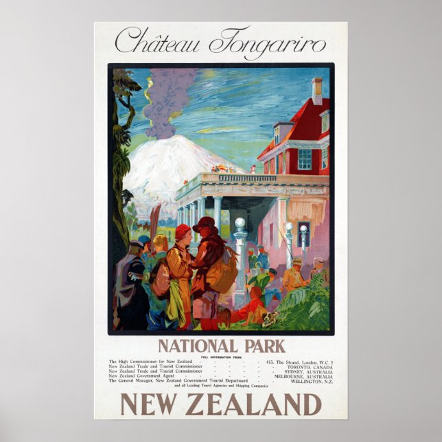 Poster Parc national du Château Tongariro Nouvelle-Zéland (Devant)