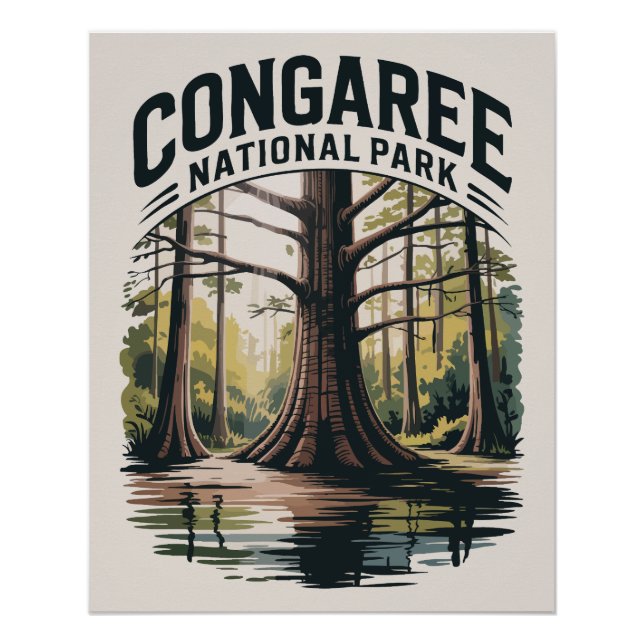 Poster Parc national du Congaree Caroline du Sud Wilderne (Devant)
