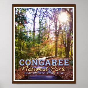 POSTER PARC NATIONAL DU CONGAREE - CAROLINE SUD USA