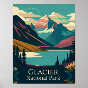 Poster Parc national du Glacier Design contemporain