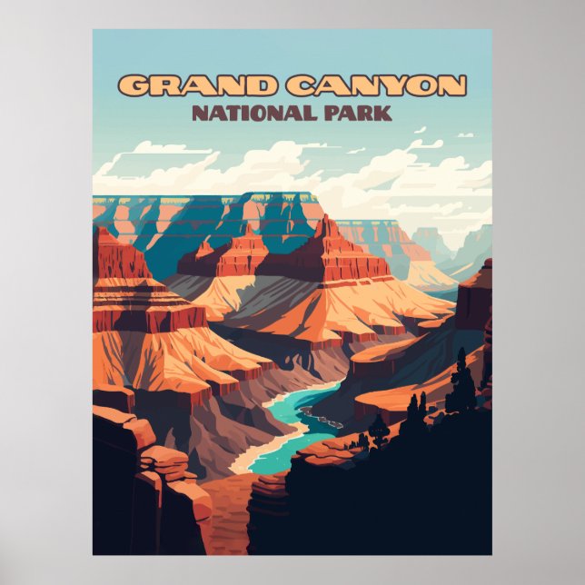 Poster Parc national du Grand Canyon Arizona Retro (Devant)