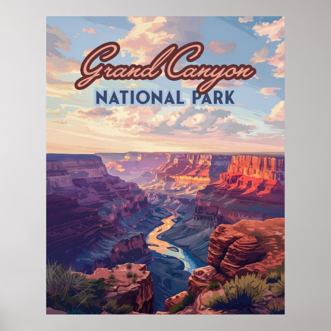 Poster Parc national du Grand Canyon Arizona Retro (Devant)