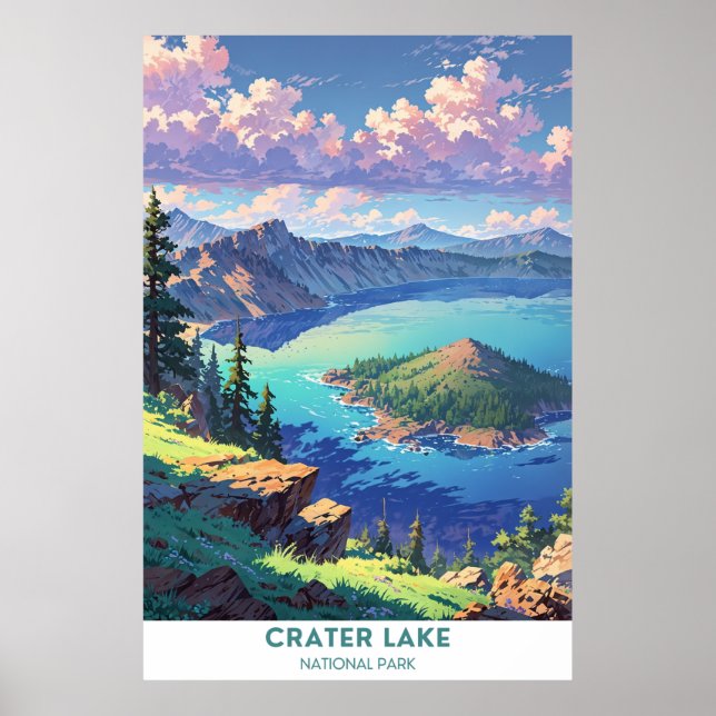 Poster Parc national du lac Crater, Oregon (Devant)