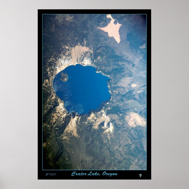 Poster Parc national du lac Crater, Oregon, poste satelli (Devant)