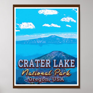 POSTER PARC NATIONAL DU LAC CRATER - OREGON USA