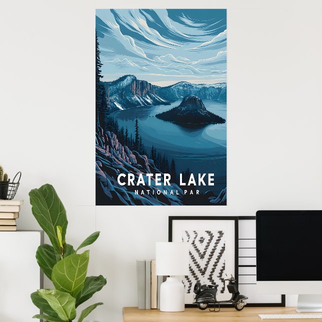 Poster Parc national du lac Crater : une oasis bleue (Bureau à domicile)