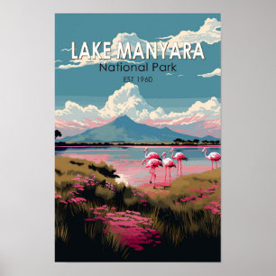 Poster Parc national du lac Manyara Tanzanie Voyage Vinta