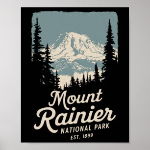 Poster Parc national du mont Rainier Souvenir Nature Exté