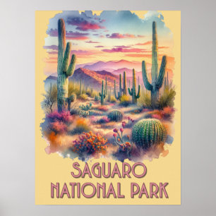 Poster Parc national du Saguaro Arizona