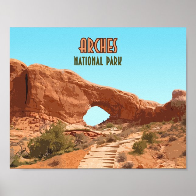 Poster Parc national d'Utah Vintage (Devant)