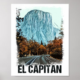 Poster Parc national El Capitan Yosemite Vintage Rétro