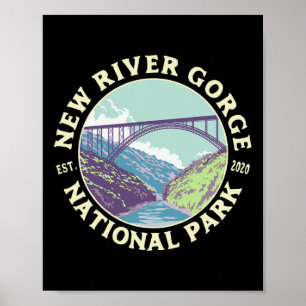 Poster Parc national et réserve de New River Gorge WV Oue