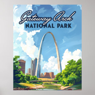 Poster Parc national Gateway Arch Missouri St Louis Retro