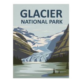 Poster Parc national Glacier Art de voyage