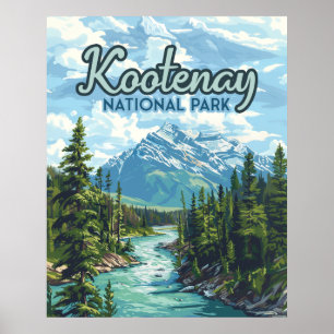 Poster Parc national Kootenay Canada Colombie-Britannique