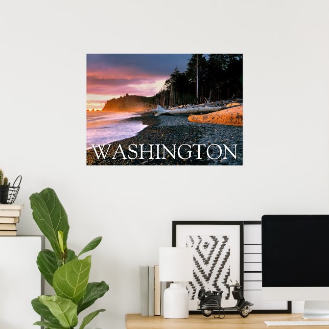 Poster Parc national olympique | État de Washington (Bureau à domicile)