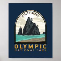 Parc national olympique Rialto Plage Emblem Vintag