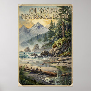Poster Parc national Olympique Voyage Vintage