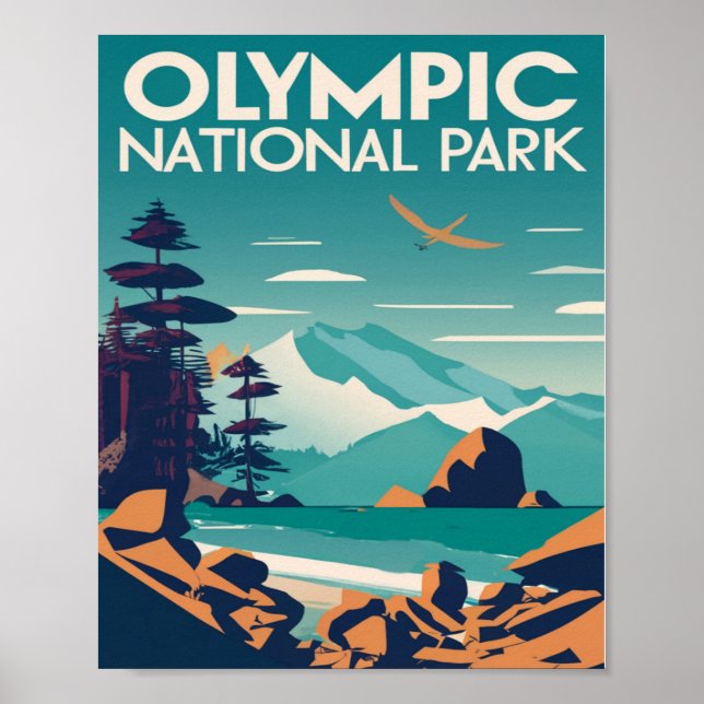 Poster Parc national olympique Washington Rocky Beach (Devant)
