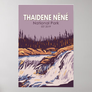 Poster Parc national Thaidene Nene Canada Voyage Vintage
