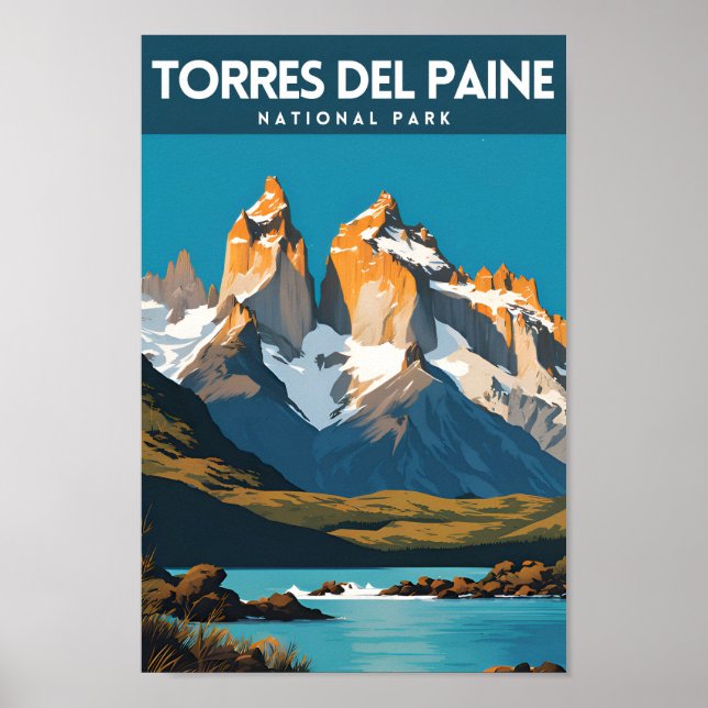 Poster Parc national Torres Del Paine Voyageur (Devant)