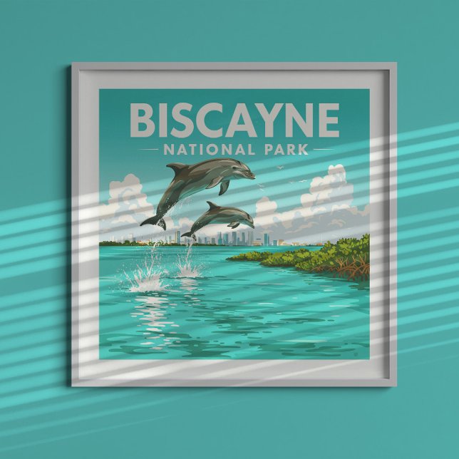 Poster Parc national vintage de Biscayne (Créateur téléchargé)
