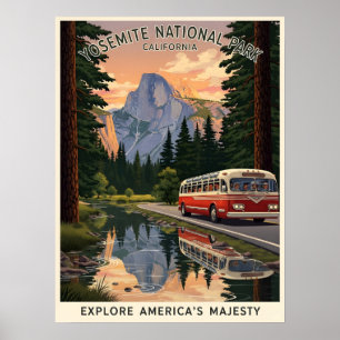 Poster Parc national vintage de Yosemite