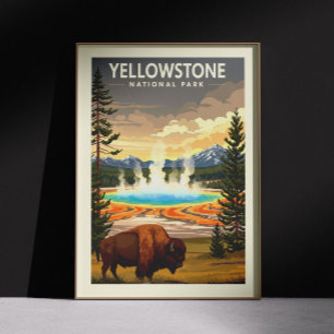 Poster Parc national vintage Yellowstone