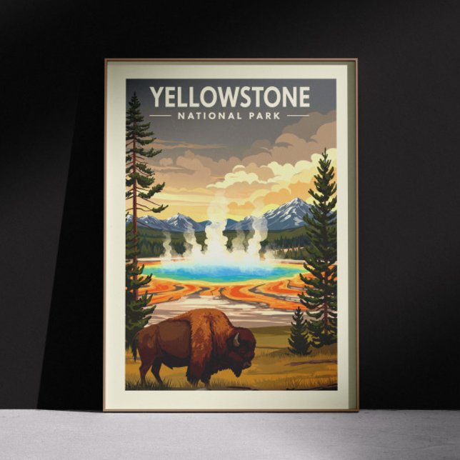 Poster Parc national vintage Yellowstone (Créateur téléchargé)
