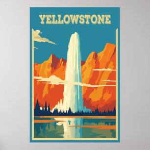 Poster Parc national Yellowstone, États-Unis, Voyage