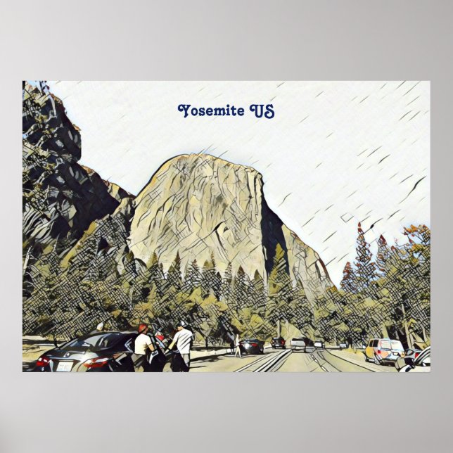 Poster Parc national Yosemite Iconique US Rock Mountain (Devant)