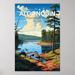 Poster Parc provincial Algonquin Art de voyage Vintage