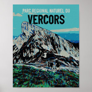 Poster Parc régional dans le Vercors, Alpes, France