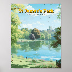 Poster Parc St James's Londres Angleterre Art Voyage Vint