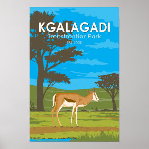 Poster Parc transfrontalier de Kgalagadi Art de voyage Vi