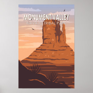 Poster Parc tribal de la Vallée du Monument Navajo Vintag