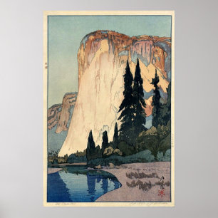 Poster Parc vintage d'EL Capitan Yosemite d'art de bois