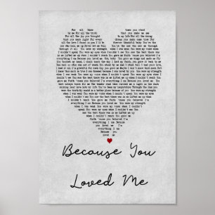 Poster Parce Que Vous M'Aimez Grey Heart Chanson Lyrique 