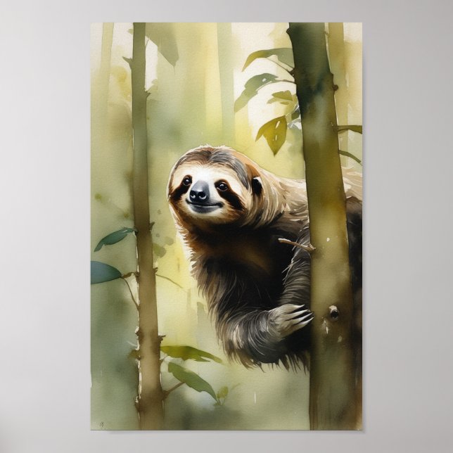 Poster Parcelle dans la forêt, aquarelle (Devant)