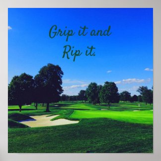 Poster Parcours de golf Grip it et Rip it