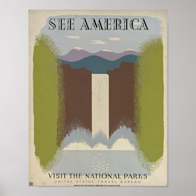 Poster Parcs nationaux du Vintage voyage (Devant)