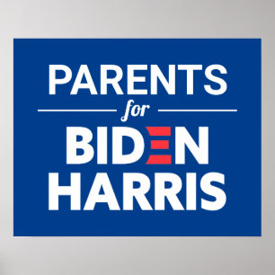 Poster Parents pour Biden Harris Texte personnalisé bleu