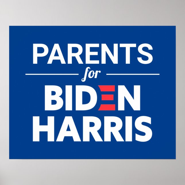 Poster Parents pour Biden Harris Texte personnalisé bleu (Devant)