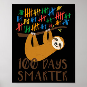 Poster Paresseux des 100 premiers jours d'école