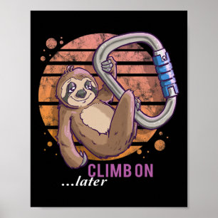 Poster Paresseux d'escalade de rochers Bouldering Cadeau