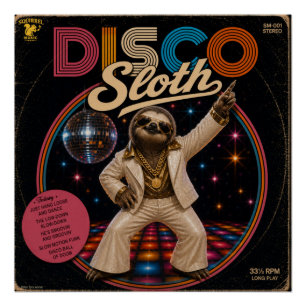 Poster Paresseux Disco