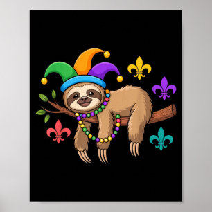 Poster Paresseux Mardi Gras pour le festival des amoureux