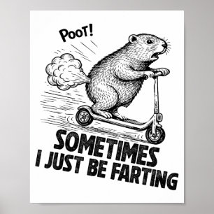 Poster Parfois, je suis juste en pétant Mal au ventre Drô