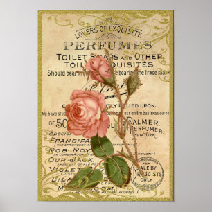 Poster Parfum antique de roses