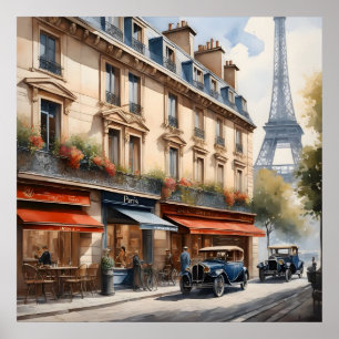Poster Paris aquarelle
